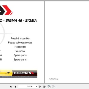 Haulotte SIGMA 16 to SIGMA 46 PRO Spare Parts Catalog 4001124690 02.2026 EN FR