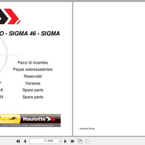 Haulotte SIGMA 16 to SIGMA 46 PRO Spare Parts Catalog 4001124690 03.2025 EN FR