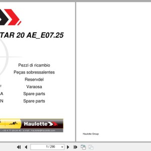 Haulotte STAR 8S AE STAR 20 AE Spare Parts Catalog 4001102630 07.2025 EN FR