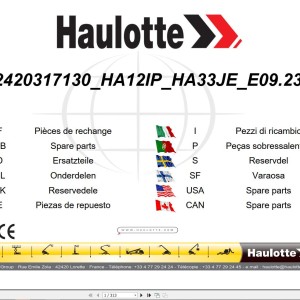 Haulotte HA12IP HA33JE Parts Manual 2420317130