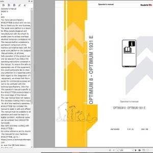 Haulotte OPTIMUM 8 OPTIMUM 1931E Operator's Manual 4001259400