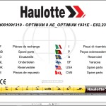 Haulotte OPTIMUM 8AE OPTIMUM 1931E Parts Manual 4001091310