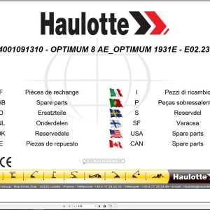 Haulotte OPTIMUM 8AE OPTIMUM 1931E Parts Manual 4001091310