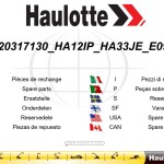 Haulotte HA12IP HA33JE Parts Catalog