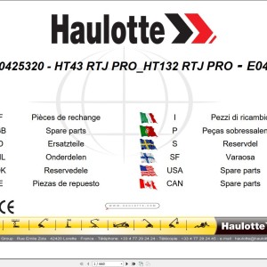 Haulotte HT43 RTJ PRO HT132 RTJ PRO Spare Parts Catalog 4000425320