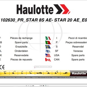 Haulotte STAR 8S AE STAR 20 AE Parts Manual 4001102630