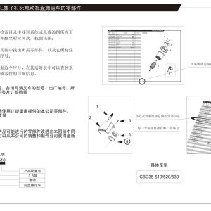 Heli Electric Pallet Truck CBD35-510 CBD35-520 CBD35-530 Parts Manual