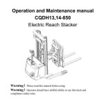 Heli Electric Reach Stacket CQDH13-850 CQDH14-850 Diagram Operation Maintenance Manual