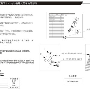 Heli Electric Stacker CQDH14-850 Parts Manual