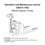 Heli Electric Stacker Trucks CBD15-170G Operation Maintenance Manual