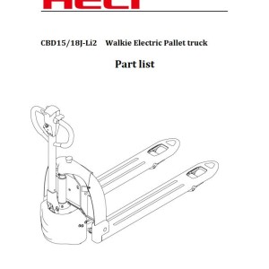 Heli Pallet Truck CBD15J-Li2 CBD18J-Li2 CBD20J-Li2 Service Parts Manual