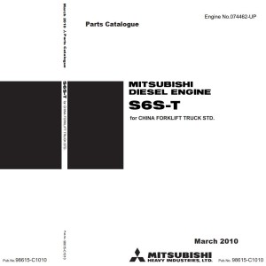 Mitsubishi Diesel Engine S6S-T Parts Catalogue