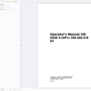 HIAB X-HiPro 358 408 418 X4 Operators Manual 2018