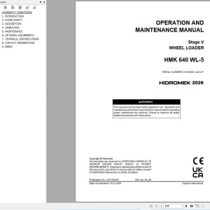 Hidromek HMK640WL-5 Stage5 Operation Manual L227202401 2026
