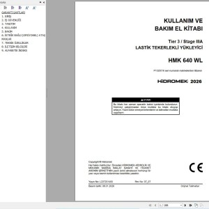 Hidromek HMK640WL Stage 3 Operation Manual L227201400 2026 TR