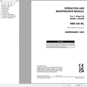 Hidromek HMK640WL Stage 3 Operation Manual L227201401 2026