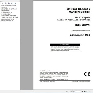 Hidromek HMK640WL Stage 3 Operation Manual L227201402 2026 ES