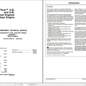 John Deere PowerTeach 4.5L 6.8L Component Technical Manual CTM104 2010