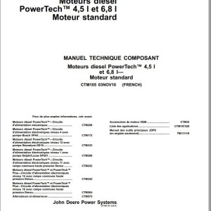 John Deere PowerTeach 4.5L 6.8L Component Technical Manual CTM105 2010 FR