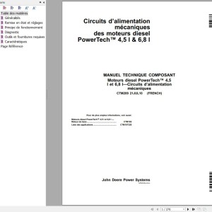 John Deere PowerTeach 4.5L 6.8L Mechanical Fuel Systems-Technical Manual CTM209 2010 FR