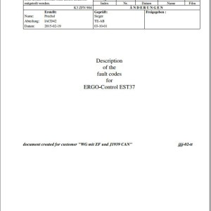 ZF ERGO-Control EST37 Fault Codes PDF