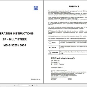 ZF MS-B 3025 MS-B 3035 Operation Workshop Manual PDF