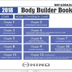 Hino 2018 Body Builder Book Chassis Guide USA