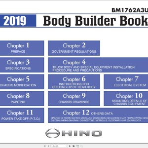 Hino 2019 Body Builder Book Chassis Guide USA
