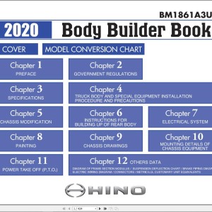 Hino 2020 Body Builder Book Chassis Guide USA