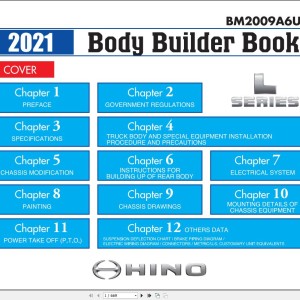 Hino 2021 Body Builder Book Chassis Guide USA