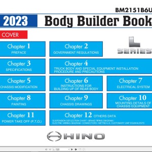 Hino 2022 2023 Body Builder Book Chassis Guide USA