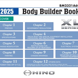 Hino Truck 2025 Body Builder Book Chassis Guide USA