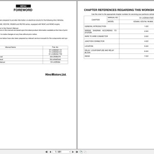 Hino XZU600 XZU700 WU600 WU700 Series Workshop Manual S1-LXZE05AEWD