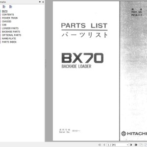 Hitachi BX70 BX70D Parts List