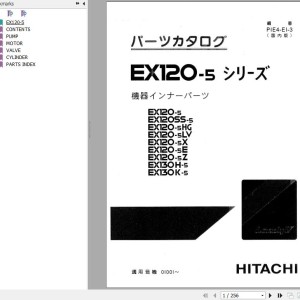 Hitachi EX120-5 To EX130K-5 Parts Catalog