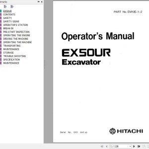 Hitachi EX50UR Operator's Manual EM10E-1-2