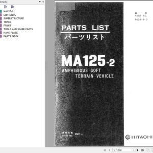 Hitachi MA125-2 Parts Catalog