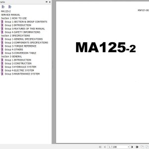Hitachi MA125-2 Service Manual KM121-00
