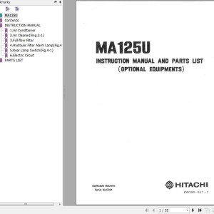 Hitachi MA125U Instruction Manual & Parts List (Optional Equiment) EMP5309-HA1-1