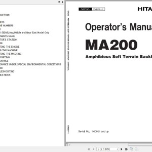 Hitachi MA200 Operator's Manual EM626-1-1