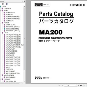 Hitachi MA200 Parts Catalog