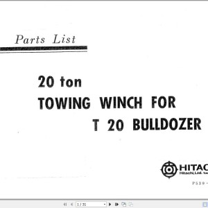 Hitachi T20 20 Ton Towing Winch Parts List P539-4-1