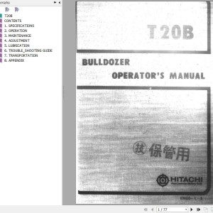 Hitachi T20B Operator's Manual EM533-1-5