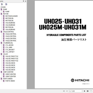 Hitachi UH025 UH025M UH031 UH031M Parts List
