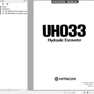 Hitachi UH033 Operator's Manual EM104-2-2