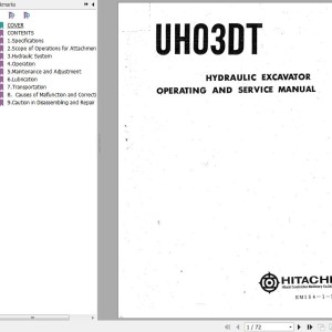 Hitachi UH03DT Operator's Manual EM154-1-1