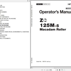 Hitachi ZC125M-5 Macadam Roller Operator’s Manual ENMTBA-1-4A
