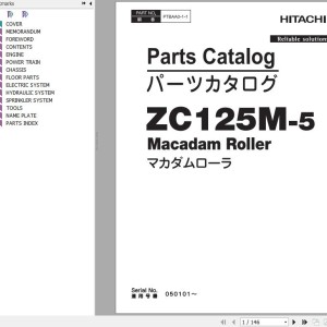 Hitachi ZC125M-5 Parts Catalog