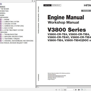 Hitachi ZC220P-5 KOBUTA V3800 Series Engine Manual Workshop Manual EWTAB-EN-01
