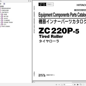 Hitachi ZC220P-5 Tired Roller Parts Catalog